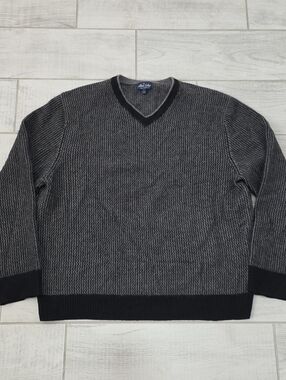 Allen Solly 100% Cashmere Sweater Mens Size XL Black/Grey Pretty Cozy
